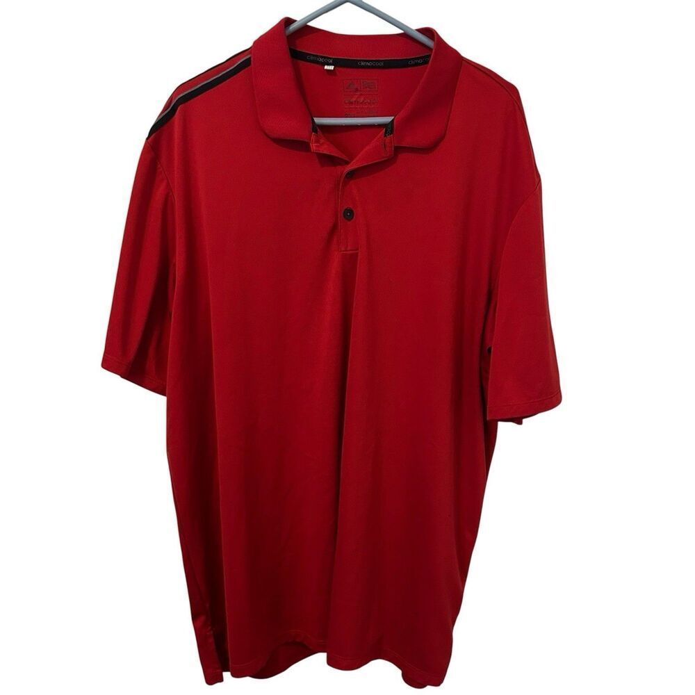 Adidas ClimaCool XXL 2XL Polo Shirt Short Sleeve Red Golf Athlesiure